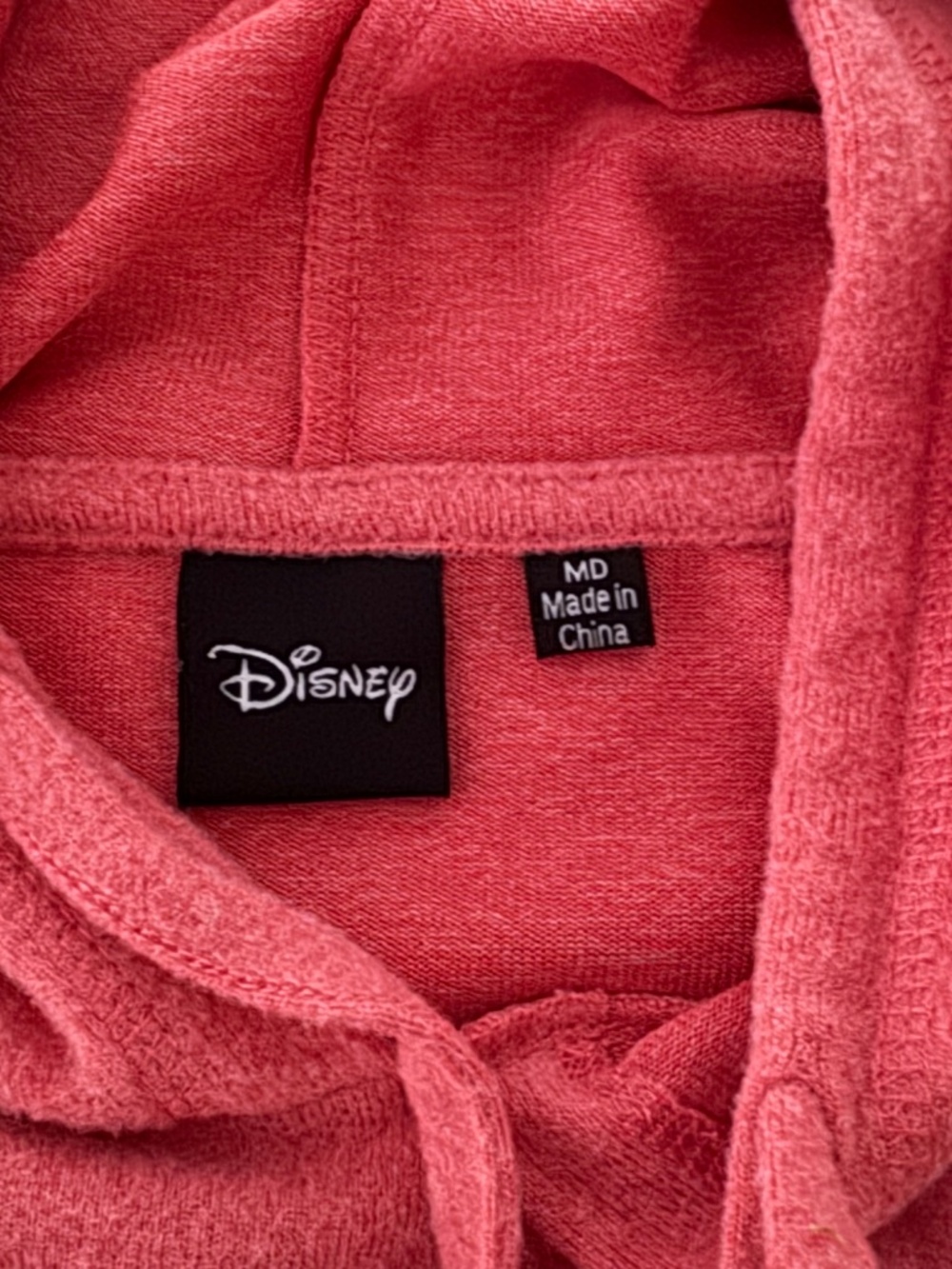 DISNEY Mickey Mouse Pullover Hooded Flannel Sweatshirt Y2K Pink Vintage Size MED - Picture 6 of 6